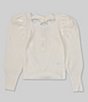 Color:Ivory - Image 1 - Big Girls 7-16 Puff Sleeve Sweater