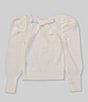 Color:Ivory - Image 2 - Big Girls 7-16 Puff Sleeve Sweater