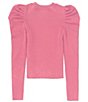 Color:Dusty Rose - Image 2 - Big Girls 7-16 Ruched Long Sleeve Sweater Top