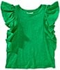 GB Big Girls Ruffle Sleeve T-Shirt, Color:Kelly Green - Image 1
