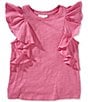 GB Big Girls Ruffle Sleeve T-Shirt, Color:Pink - Image 1