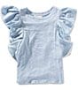 GB Big Girls Ruffle Sleeve T-Shirt, Color:Skyway - Image 1