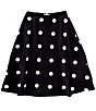 GB Big Girls 7-16 Satin Dot Midi Skirt, Color:Black White - Image 1
