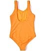 Color:Acidic Orange - Image 2 - Big Girls 7-16 Scrunch One-Piece Swimsuit