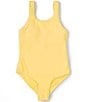 Color:Lemon Drop - Image 1 - Big Girls 7-16 Scrunch One-Piece Swimsuit