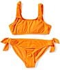GB Big Girls Scrunch Tie 2-Piece Swimsuit, Color:Acidic Orange - Image 1