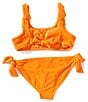 GB Big Girls Scrunch Tie 2-Piece Swimsuit, Color:Acidic Orange - Image 2
