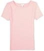 Color:Light Pink - Image 1 - Big Girls 7-16 Short-Sleeve Basic Knit T-Shirt