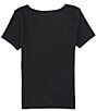 Color:Black - Image 2 - Big Girls 7-16 Short-Sleeve Basic Knit T-Shirt