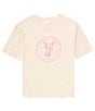 Color:Natural - Image 1 - Big Girls 7-16 Short Sleeve Knit Graphic T-Shirt