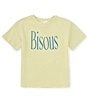 Color:Lemon - Image 1 - Big Girls 7-16 Short Sleeve Oversized Bisous Embroidered Graphic T-Shirt