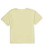 Color:Lemon - Image 2 - Big Girls 7-16 Short Sleeve Oversized Bisous Embroidered Graphic T-Shirt