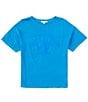 Color:Blue - Image 1 - Big Girls 7-16 Short Sleeve Oversized Puff Saint Barths Graphic T-Shirt
