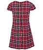GB Big Girls Short Sleeve Plaid Mini Dress, Color:Magenta - Image 2
