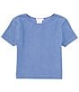 Color:Periwinkle - Image 1 - Big Girls 7-16 Short Sleeve Seamless Crew T-Shirt