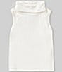 Color:Ivory - Image 1 - Big Girls 7-16 Sleeveless Knit Turtleneck Tank