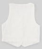 Color:White - Image 2 - Big Girls 7-16 Sleeveless Linen Vest