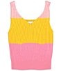 Color:Pink Multi - Image 1 - Big Girls 7-16 Sleeveless Stripe Knit Sweater Tank