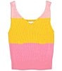 GB Big Girls Sleeveless Stripe Knit Sweater Tank, Color:Pink Multi - Image 1