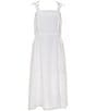 Color:White - Image 1 - Big Girls 7-16 Sleeveless Tie Strap Dress