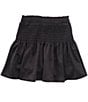 Color:Black - Image 2 - Big Girls 7-16 Smocked Waist Mini Skirt