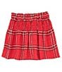 Color:Red Black - Image 1 - Big Girls 7-16 Smocked Waist Plaid Skirt