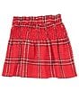 Color:Red Black - Image 2 - Big Girls 7-16 Smocked Waist Plaid Skirt