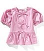 GB Big Girls Striped Bubble Top, Color:Pink Multi - Image 1