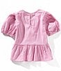GB Big Girls Striped Bubble Top, Color:Pink Multi - Image 2