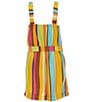 Color:Multi - Image 2 - Big Girls 7-16 Striped Sleeveless Bungee Strap Romper