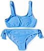 Color:Capri - Image 1 - Big Girls 7-16 Tie Bralette Two-Piece Swimsuit