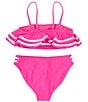 Color:Party Favor - Image 2 - Big Girls 7-16 Tiered Rick Rack Flounce Bralette Two-Piece Swimsuit