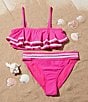 Color:Party Favor - Image 3 - Big Girls 7-16 Tiered Rick Rack Flounce Bralette Two-Piece Swimsuit
