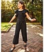 Color:Black - Image 4 - Big Girls 7-16 Tiered Ruffle Sleeve Jumpsuit
