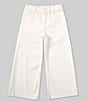 Color:White - Image 1 - Big Girls 7-16 Wide Leg Twill Pant
