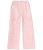 Color:Light Pink - Image 1 - Big Girls 7-16 Wide Leg Utility Cargo Pants