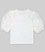 Color:White - Image 2 - Big Girl's 7-16 Woven Eyelet Puff Short Sleeve Top