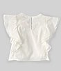 Color:White - Image 2 - Big Girl's 7-16 Woven Pintuck Double Ruffle Top