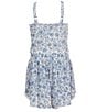 GB Big Girls Active Seashells In Bloom Print Square Neck Sleeveless Flippy Romper - Image 2