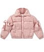 GB Big Girls Bow Detail Puffer Jacket - Image 1