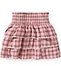 GB Big Girls Plaid Smocked Ruffle Skirt - Image 1