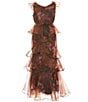 GB Big Girls V-Neck Tiered Maxi Dress - Image 1
