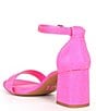 Color:Inferno Pink - Image 3 - Bling-Out Rhinestone Embellished Family Matching Ankle Strap Block Heel Sandals