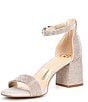 Color:Sand Gold - Image 4 - Bling-Out Rhinestone Embellished Family Matching Ankle Strap Block Heel Sandals