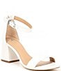 Color:White - Image 1 - Block-Party Leather Ankle Strap Sandals