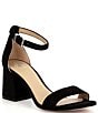 Color:Black - Image 1 - Block-Party Suede Ankle Strap Family Matching Sandals
