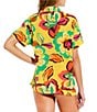 Color:Yellow - Image 2 - Bright Bloom Button Up Shirt Swimsuit Cover Up
