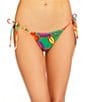 GB Bright Bloom Green Tie Side Hipster Swim Bottom, Color:Green - Image 1