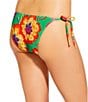 GB Bright Bloom Green Tie Side Hipster Swim Bottom, Color:Green - Image 2