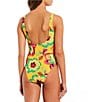 Color:Yellow - Image 2 - Bright Bloom Scrunchie Textured Classic Tank One Piece Swimsuit